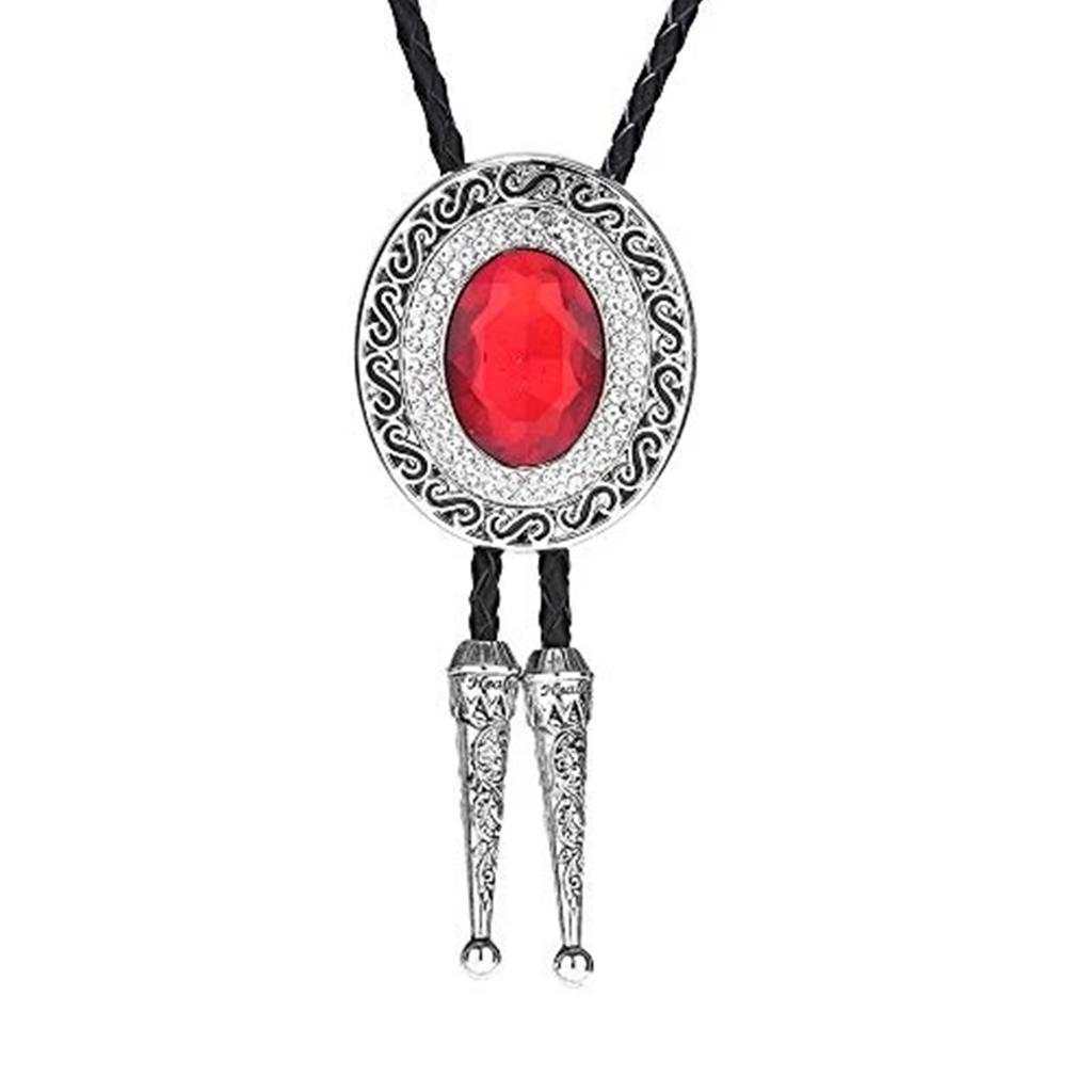 Винтажный западный ковбойский галстук-боло Кристальный галстук Панк Круглой формы Ожерелье Аксессуар для костюма Американский галстук-бола Западный