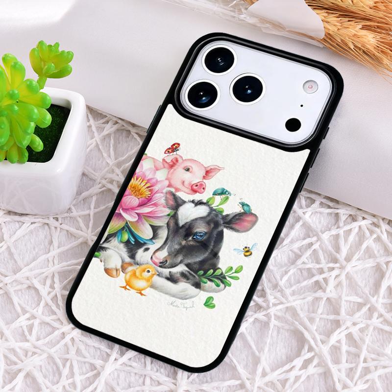 Vegan Love Animal Shockproof Phone Case for iPhone 17 Air 16e 15 11 12 14 13 Pro Max Cover Coque