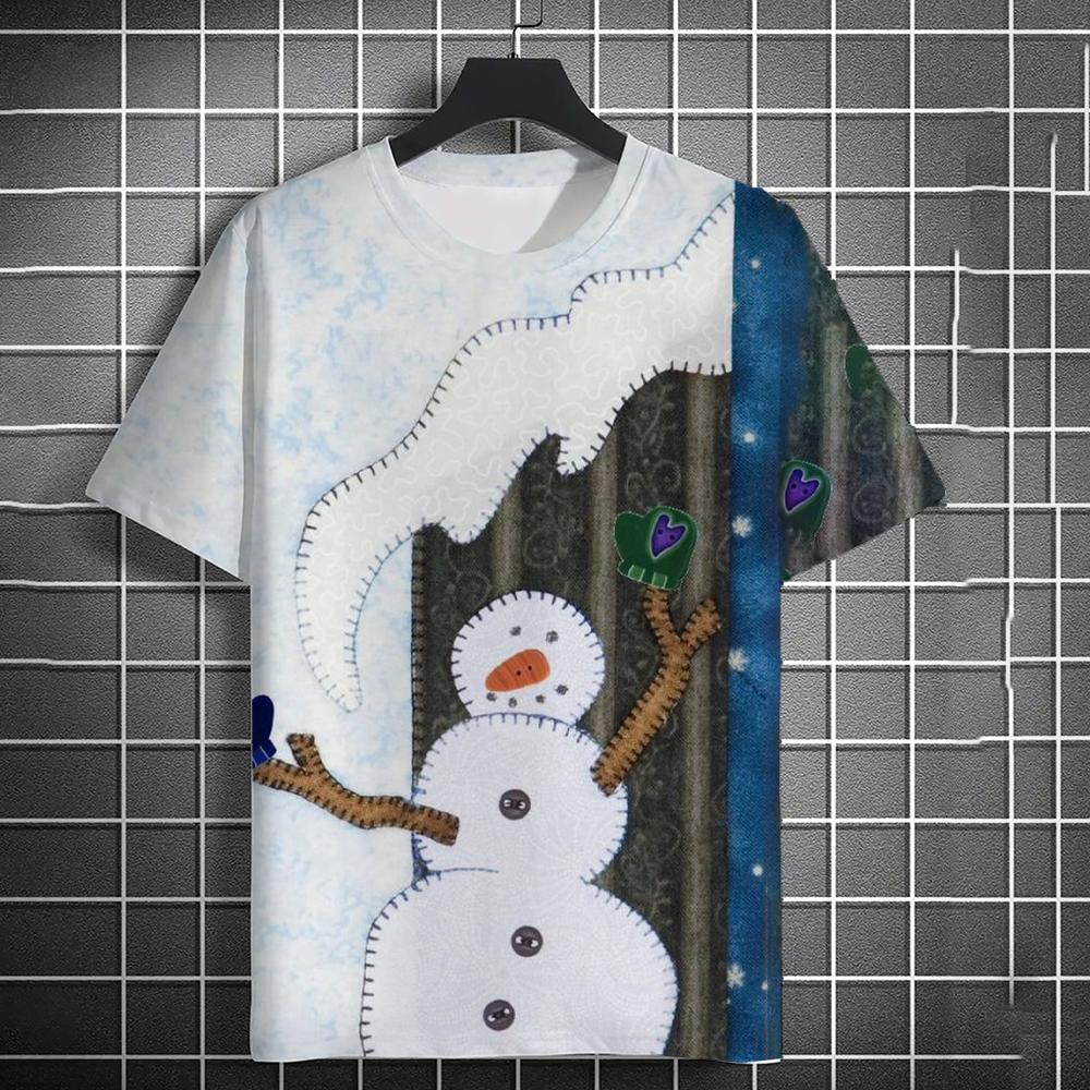 Men's T-Shirt Kids T Shirts 3D Santa Claus Printed Short Sleeve Christmas T-Shirt Trendy Christmas Casual Clothing Tops