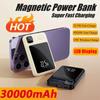 30000mAhMini Power Bank Magnetic 22.5W Super Fast Charging Qi PD20W Wireless Charger Powerbank For iPhone 15 Samsung Xiaomi