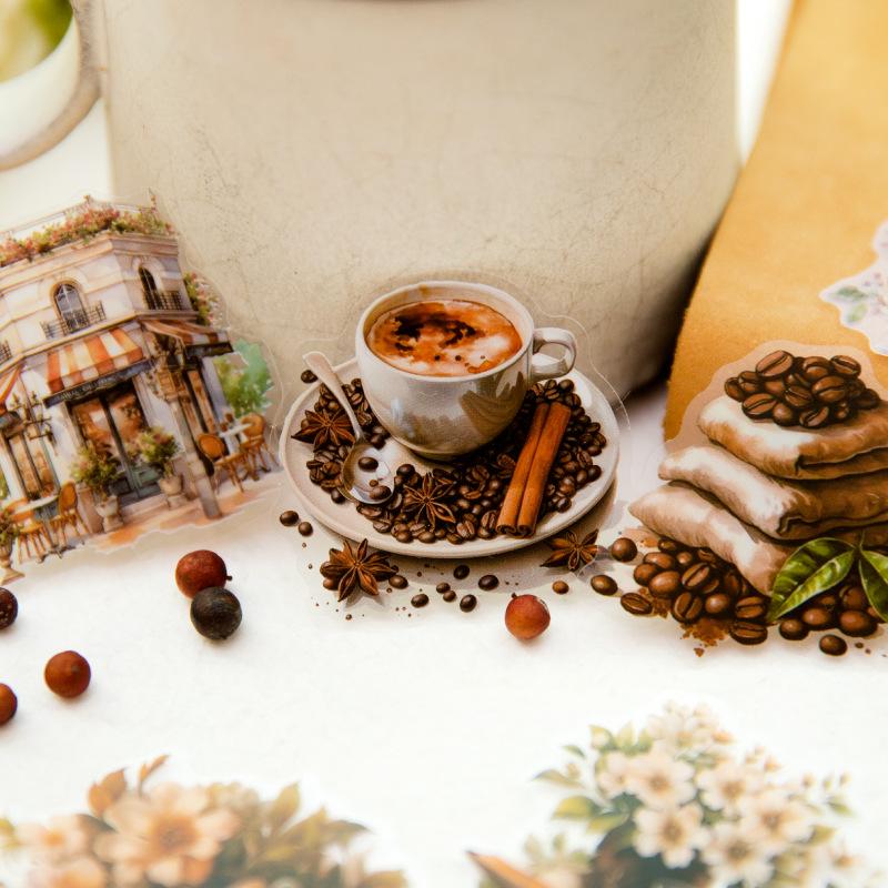 30 pcs Vintage gourmet coffee theme Sticker pack hand tent diy decorative stickers DIY Scrapbooking material