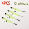 4 шт. #4 3D рыбьи глаза майларовые мушки Minnow Flash Tube искусственные реалистичные приманки для ловли окуня форели стальноголового лосося