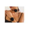 Set Of 2 Necklace Bracelet Model Satin Rose Choker