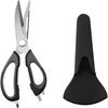 Multifunctional Kitchen Scissors with Detachable Magnetic Storage Box, Suitable for Cooking, Fishing, and Refrigerator Storage (Black)