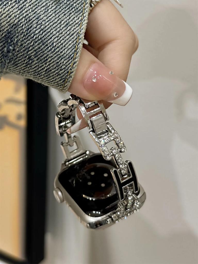 Модный металлический браслет для Apple Watch звеньевой женский Серия 11/8/7/6/10/9 40мм 41мм 38мм 42мм 44мм 45мм 46мм Ремешок