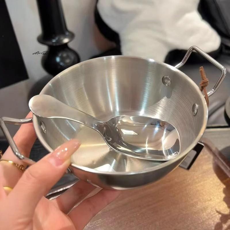 Миска кухонная из нержавеющей стали с ручкой для рисового вина и соуса - Бытовая посуда для подачи еды, кухонная посуда