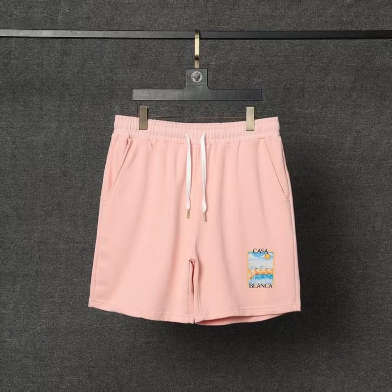 Casablanca Print Casual Shorts Men Women Loose Fit Cotton Blend Sporty Lounge Pants