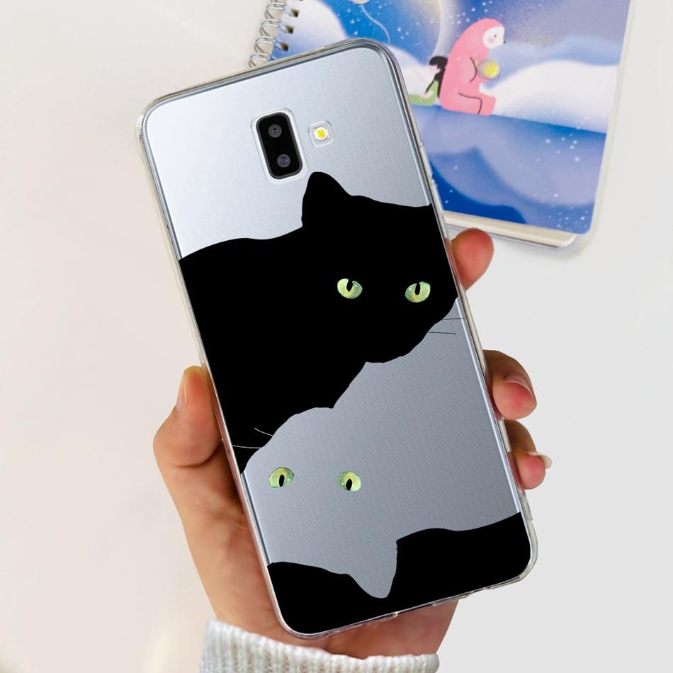 Чехол для Samsung Galaxy J6 Plus Samsung J6 2018 J 6 J6Plus J610F J600F Элегантная Печать Мягкий Силикон ТПУ Прозрачная Задняя Крышка Телефона
