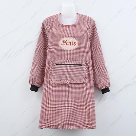 Женский длинный хлопковый домашний рукав, маслостойкий, чистый кухонный фартук, карман