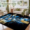 Crystal Velvet Square Rug Custom NameLionel Messi Pattern Non Slip Home Floor Decor Rug