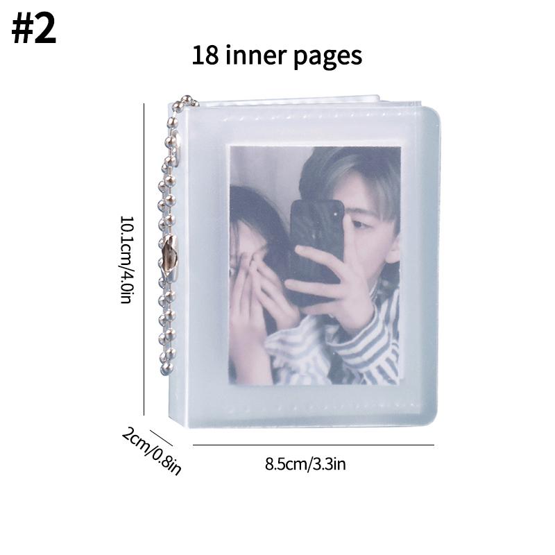 2/3 Inch Photo Album for Mini Photo Sticker ID Photo Storage Interstitial Pocket Keyring Lover Memory Kpop Card Collect Book