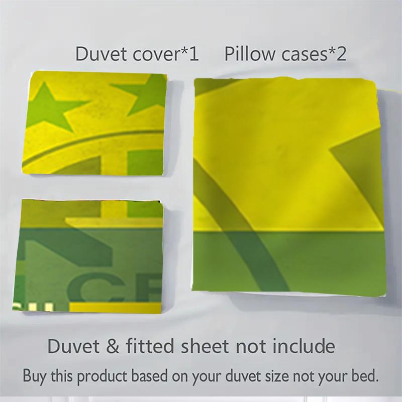 3Pcs Brazilian Football Pride Bedding Sets For All Sizes New 3D Printed Bed Cover Comforter Duvet Cover Pillowcase Bedroom Decoration