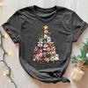 Dog Christmas Tree Shirt: Retro Animals Holiday Tee