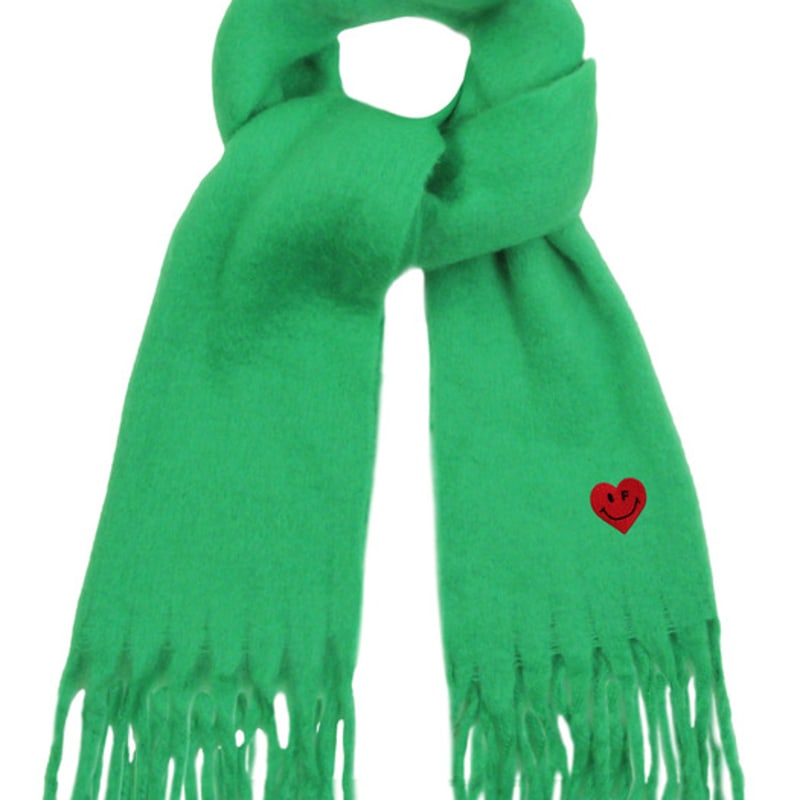 GRAVER [BAG&ACC] Heart Smile Embroidered Bold Muffler_Green