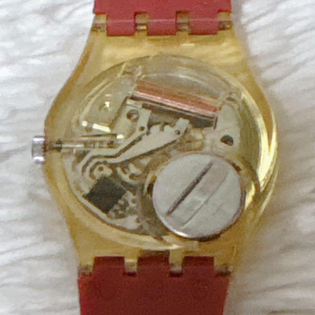 Б/У SWATCH Swatch 1991 Женские часы с корпусом Батарея заменена Рабочие Красные Винтаж Y2K Кварцевые