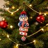 Holiday Party Decorations 2026 Patriotic Snowman Christmas Ornament, Acrylic Hanging Decor for Tree, Office Decoration Festive Pendant Indoor Outdoor