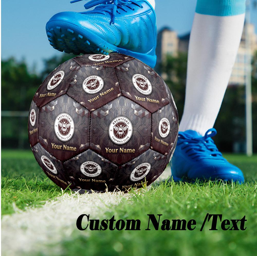 Size 5 Football Custom Name Text, Outdoor Training Soccer BallBrentford Football