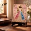 3D Pearl Texture Art Mary Painting Kit, Divine Mercy Jesus Holy Religious DIY Kit for Adults Faux Craft Set Beginners Christian Wall Decor