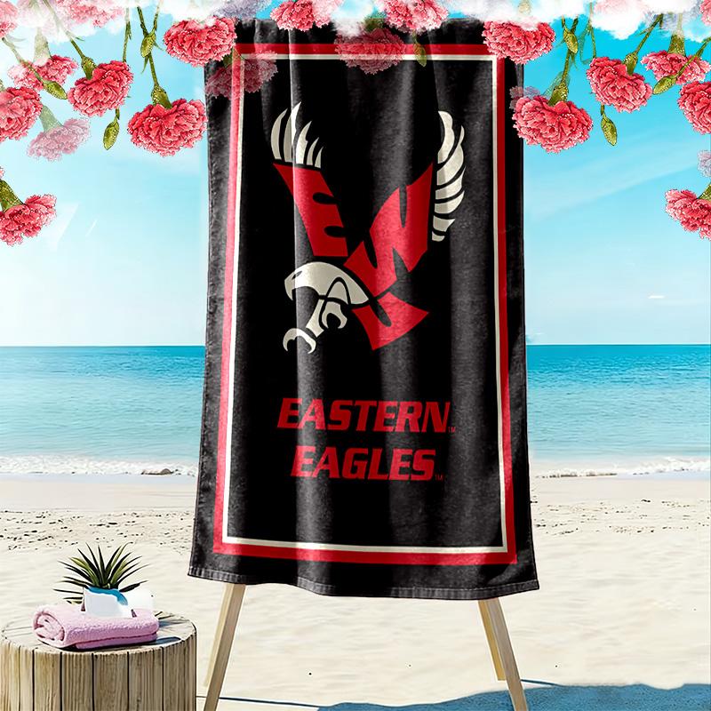 Eastern Washington Eagles Print Beach Towel, Large Soft Quick Dry Towel for Beach Camping Swimming