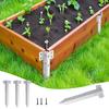 10 Pcs Sleepers Stakes Heavy Duty Metal Stakes with Screws Fence Post Repair Jagged Stakes for Raised Garden Beds Path Edging