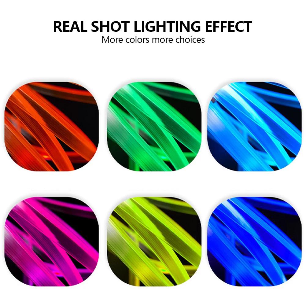 RGB LED Оптоволоконная Автомобильная Светодиодная Лента Окружающего Освещения Многоцветная Декорация Приборной Панели Салонное Освещение Настроения 1/2/3/4/5 Метров Индивидуальная Длина