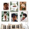 Fashion Black Girl Bathtub Coffee Illustration Wall Art Posters And Prints Nordic Canvas Painting Pictures For Living Room Decor