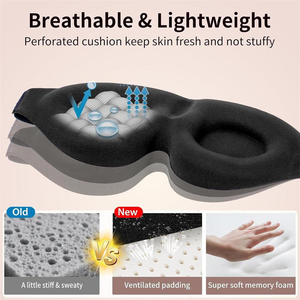 Маска для сна 3D контурная чашка повязка на глаза вогнутая формованная ночная маска для сна блокирующая свет для женщин мужчин офис дом дневной сон