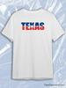TeeSensation White Crew Neck Short Sleeve T-Shirt with Blue and Red TEXAS Text and White Star