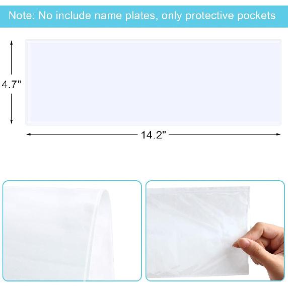 Fancy Land Nameplate Pocket Self Adhesive Nameplates Covers for Students Desk 40 Pcs 4.7 x 14.2 Inches