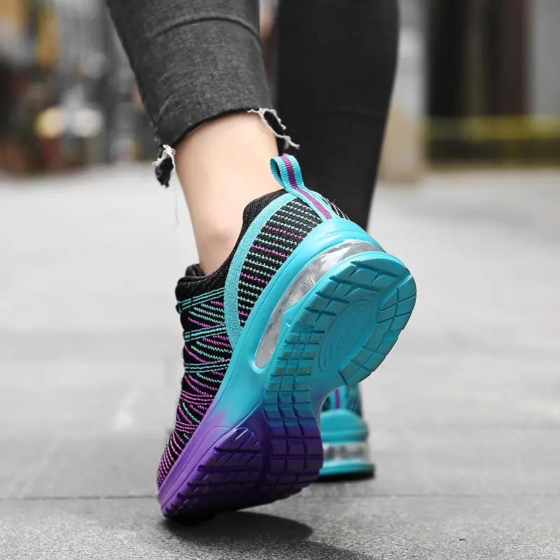 Fashion Casual Shoes for Women's Summer Mesh Breathable Sneaker Fashion Multi-color Running Shoes Light Thick Sole Elevated Hiking Shoes