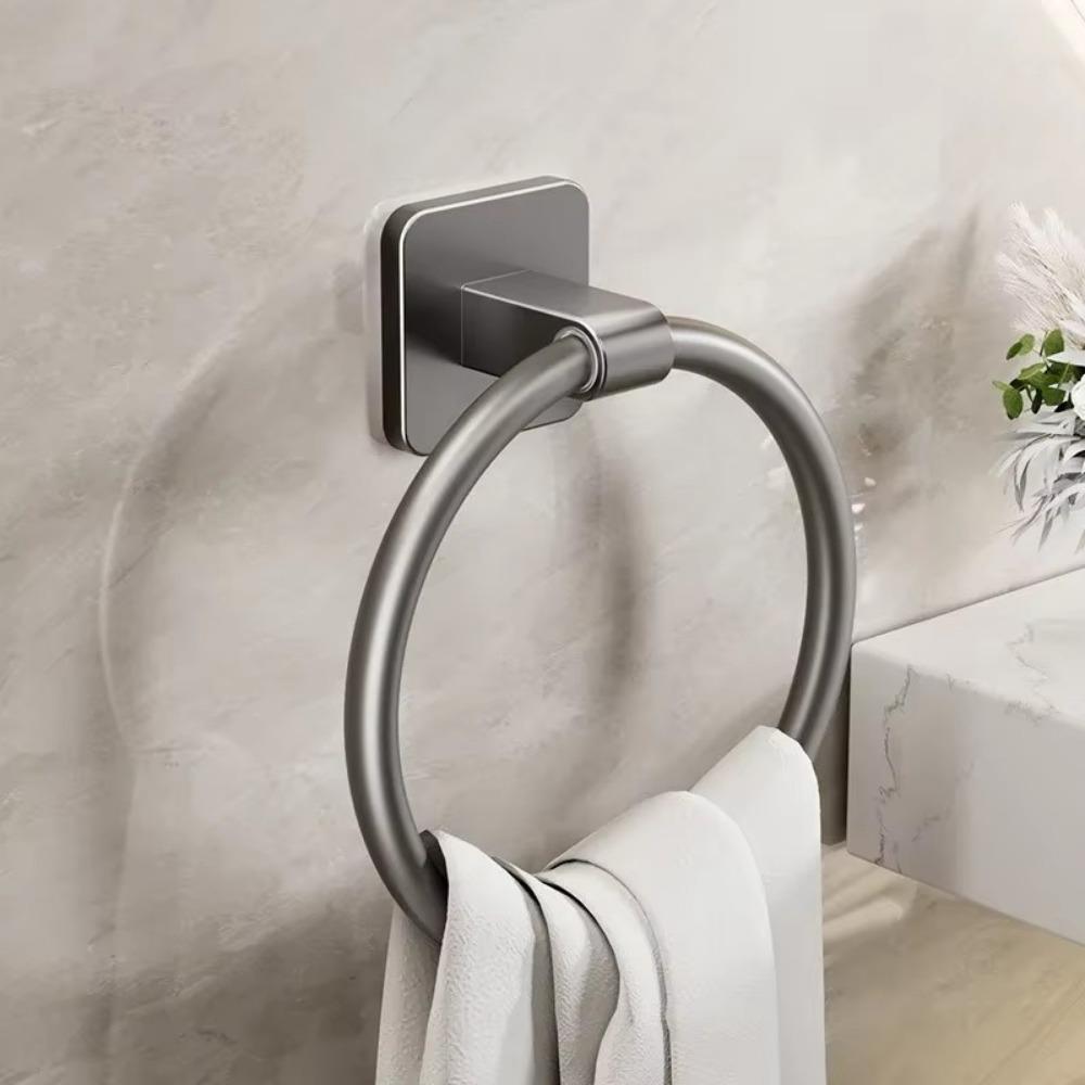 Wall-Mounted Towel Ring Hook Rotatable Towel Hanger New Bathroom Towel Holder  Storage Holder