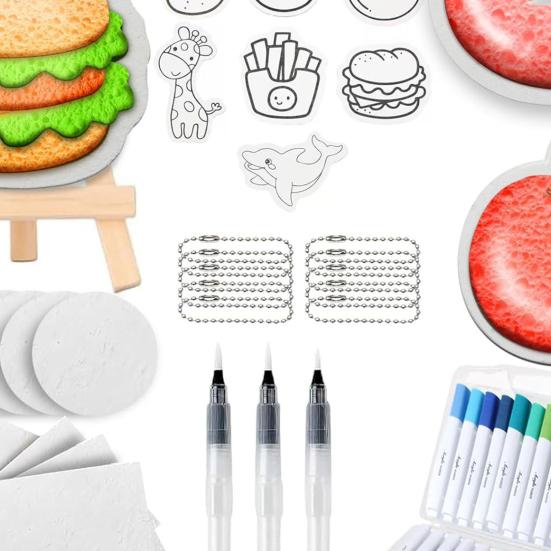 Набор для 3D-рисования пеной, 55 шт., для акварельных красок, маркеров, с мягким наконечником