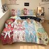 Cardcaptor Sakura Pattern Bedding Quilt Set Quilt Cover Pillowcase Home Birthday Gift(1 * Duvet Cover + 2 * Pillowcase, Without Core)