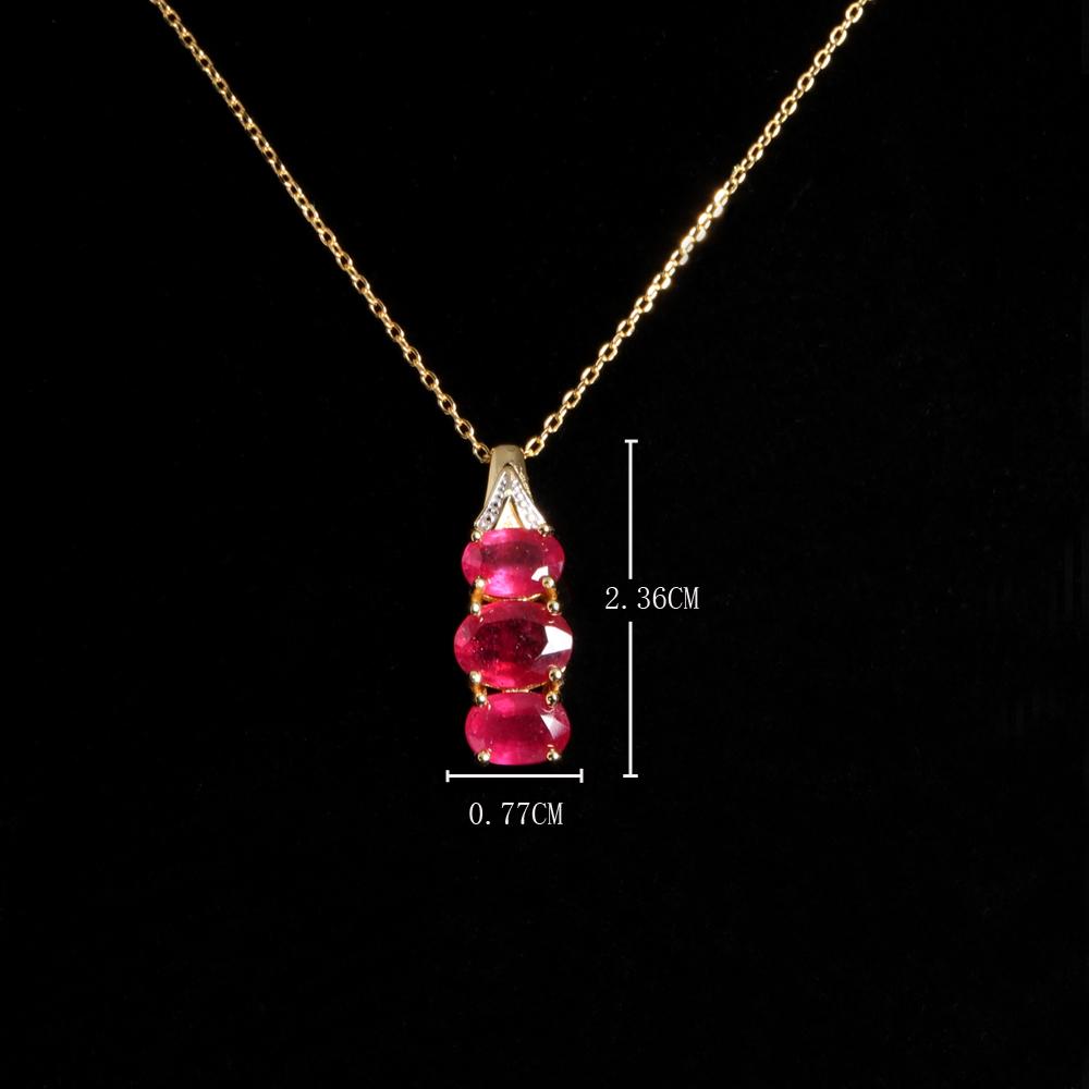 Элегантное нежное ожерелье с подвеской из натурального рубина, настоящие драгоценные камни, благородные украшения для женщин, подарки на день рождения и годовщину
