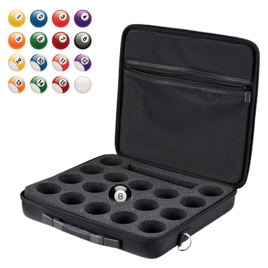 Pool Ball Bag American Black Eight Ball Storage Bag Case Canvas Foam Can Hold 17 American Balls