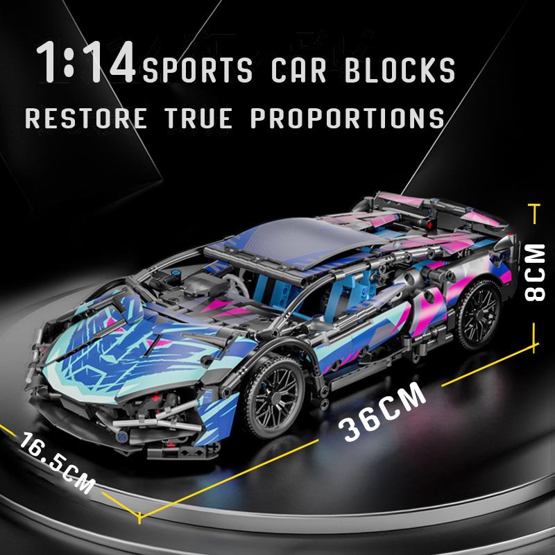 Технический спортивный автомобиль, суперкар, модель автомобиля, строительные блоки, кирпичи, подарки на день рождения для детей и мальчиков