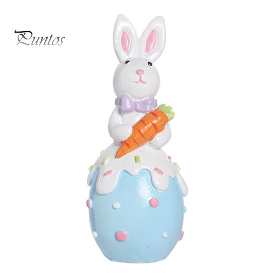 Статуэтка пасхального кролика, резиновые фигурки кроликов с цветком/яйцом/морковкой, настольные украшения для домашнего офиса, фермерского дома, весенний декор
