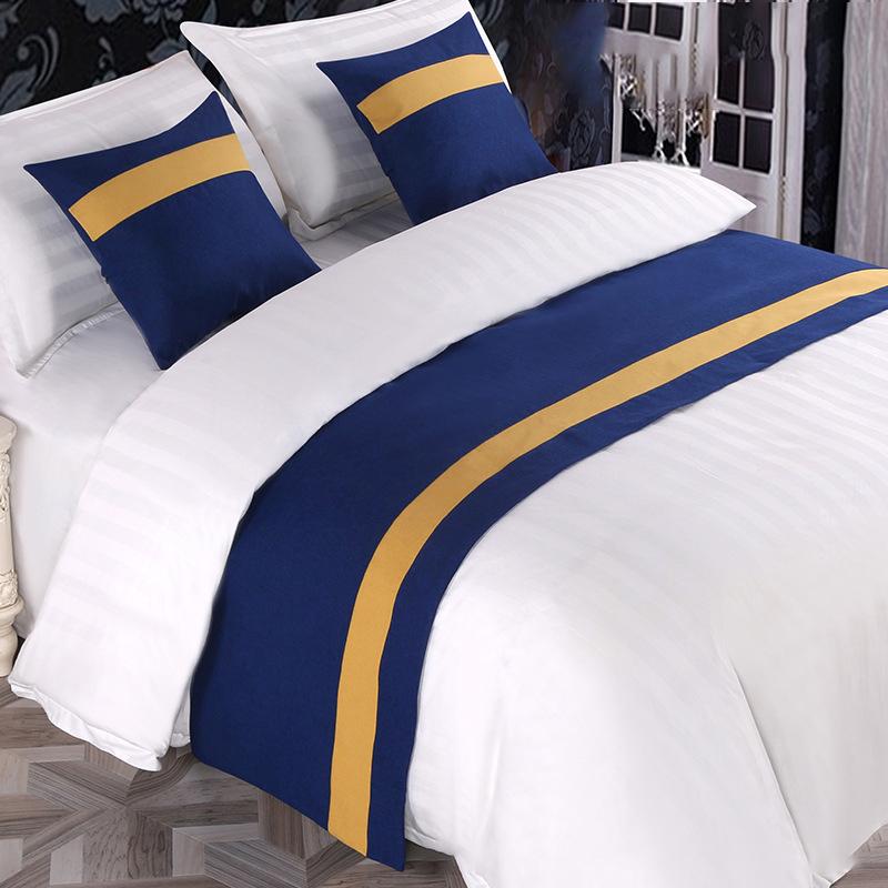 Nordic Style Simple Bed Flag Bed Runner With 2Pcs Pillowcase Home Hotel Wedding Decor Bed Spread Bedroom Decor Bed Tail Flag