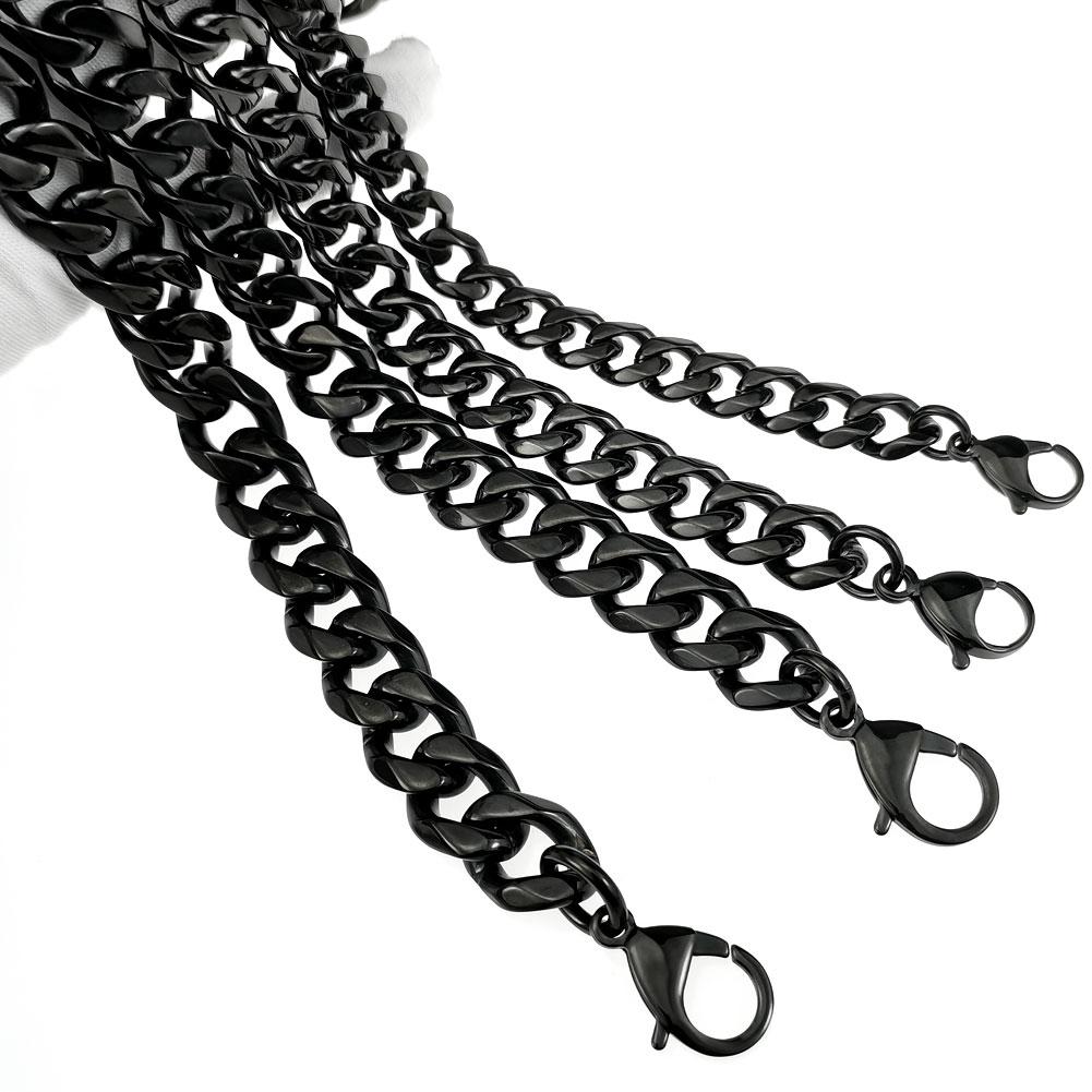 Панк Хип Хип Звено Цепи Черный Цвет Ожерелье Ювелирные Изделия