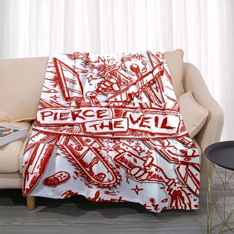 Фланелевое одеяло с принтом группы Pierce The Veil, мягкое, теплое, детское, плюшевое покрывало для кровати, спальни, дивана-кровати, пикника, подарок для фаната