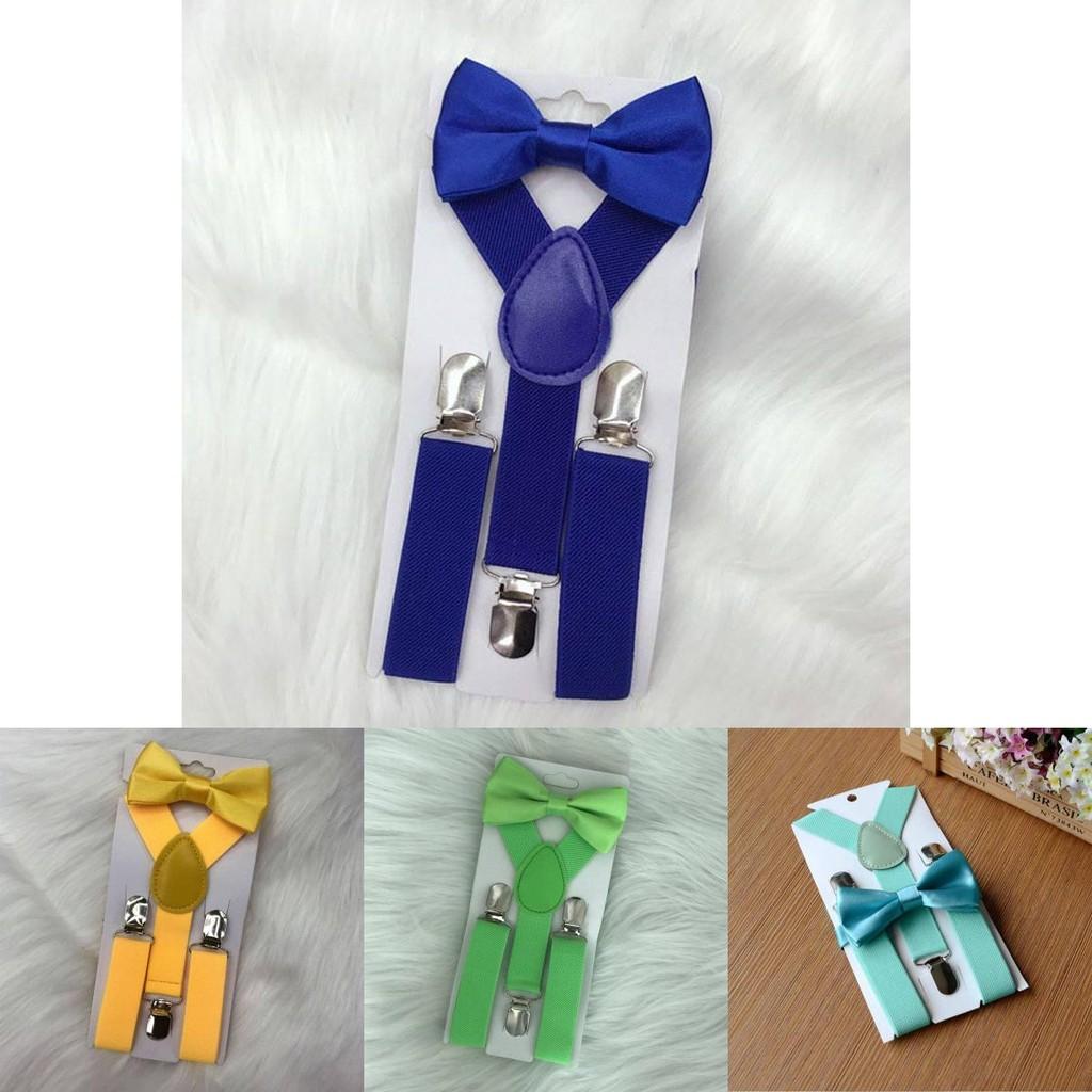 Стильный детский эластичный набор подтяжек и галстука-бабочки для мальчиков и девочек в нескольких цветах