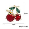 Blucome New Design Red Cherry Shape Brooch Gold Color Enamel Brooches Jewelry Pins Girl Christmas Gifts Scarf Hat Accessories