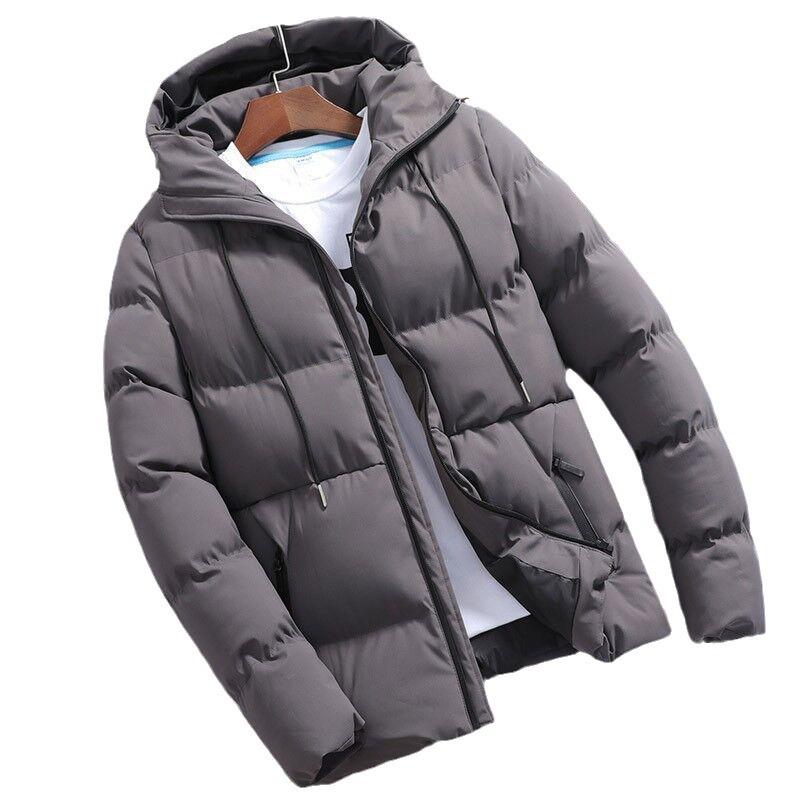 Мужская хлопковая куртка с капюшоном 6XL на зиму - Повседневная свободная модная верхняя одежда