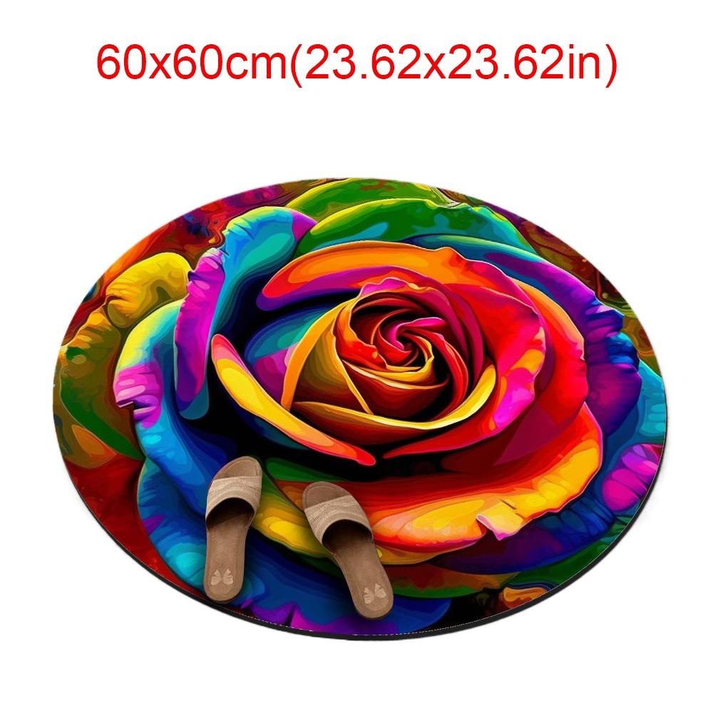 Нескользящий коврик для пола «Пион» специальной формы, коврик для пола в ванную комнату для гостиной, чайного столика, прикроватный