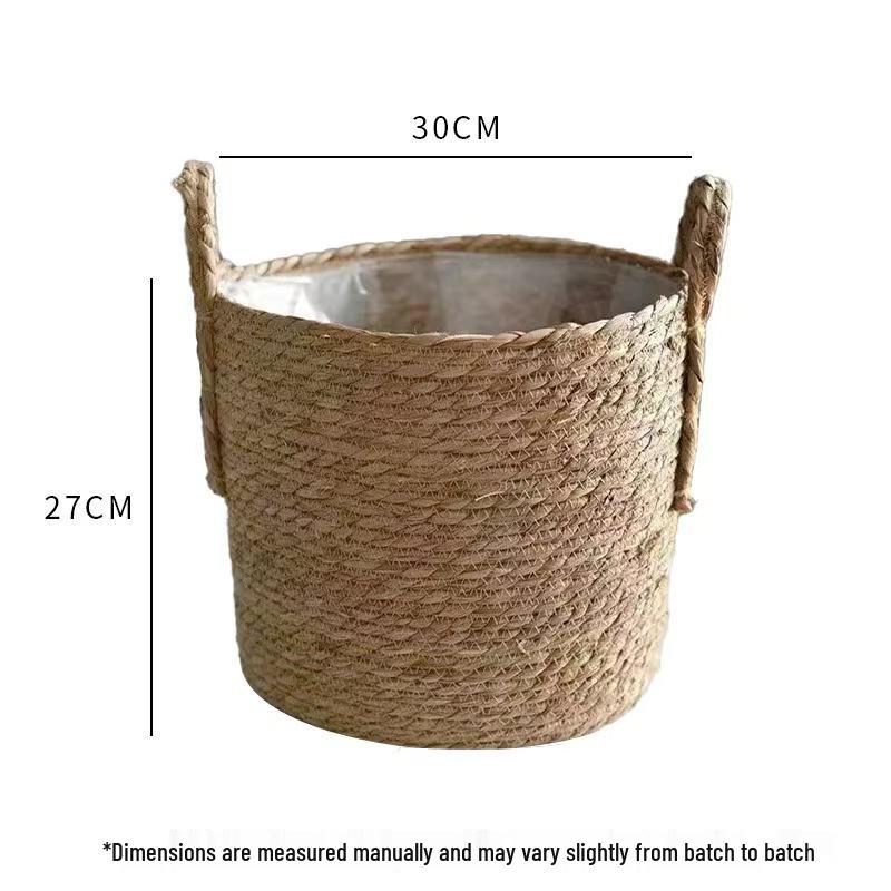 Nordic Seagrass Woven Flower Basket for Plants and Storage