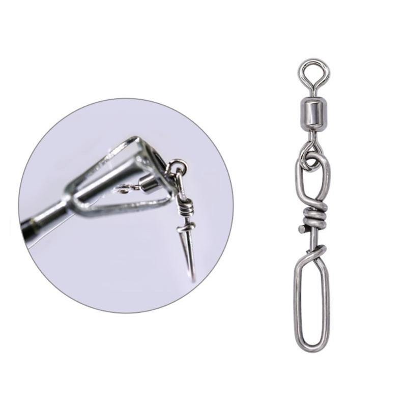10 шт. Высокопрочные вертлюжки с шарикоподшипником и застежкой, бочонки, коннекторы для приманок, клипса для морской и пресной воды