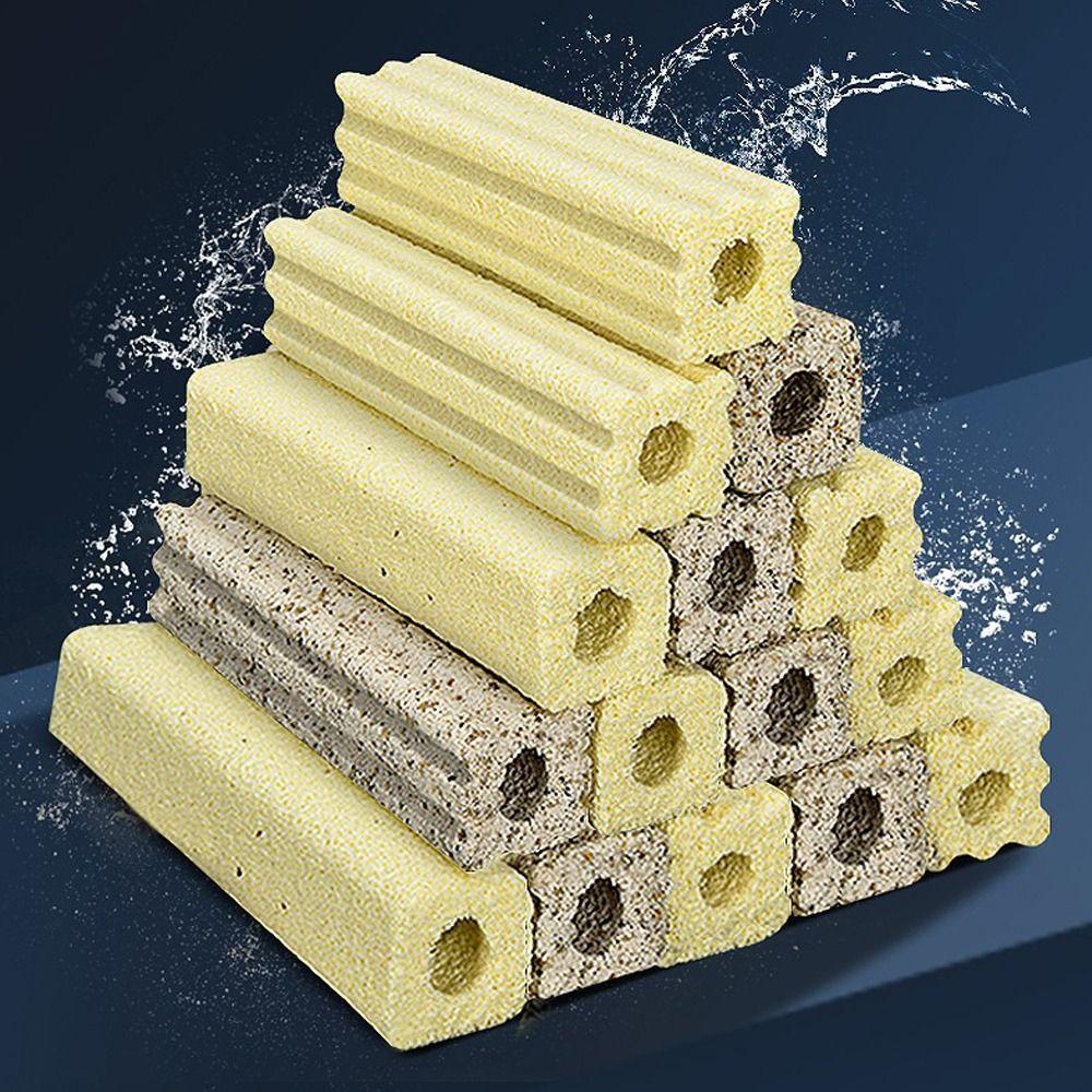 10Pcs/Lot Quartz Aquarium Filter Nano High-Density 8 Slots Fish Tank Filter Medias Biochemical Filter for Aquarium Accessories