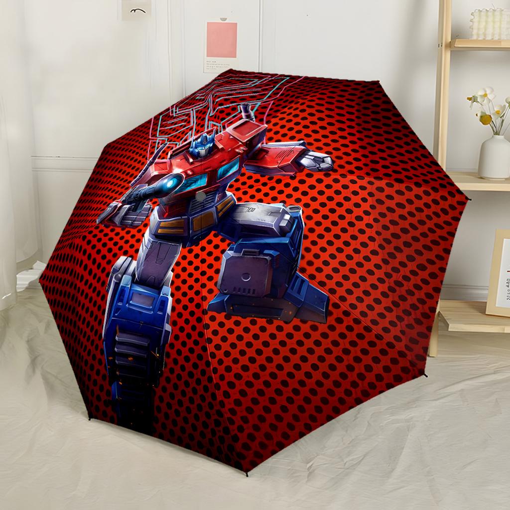 Transformers Cybertronian Warriors Automatic Umbrella Folding Umbrella with 8 Ribs Sturdy Construction All Season Travel Fashionable