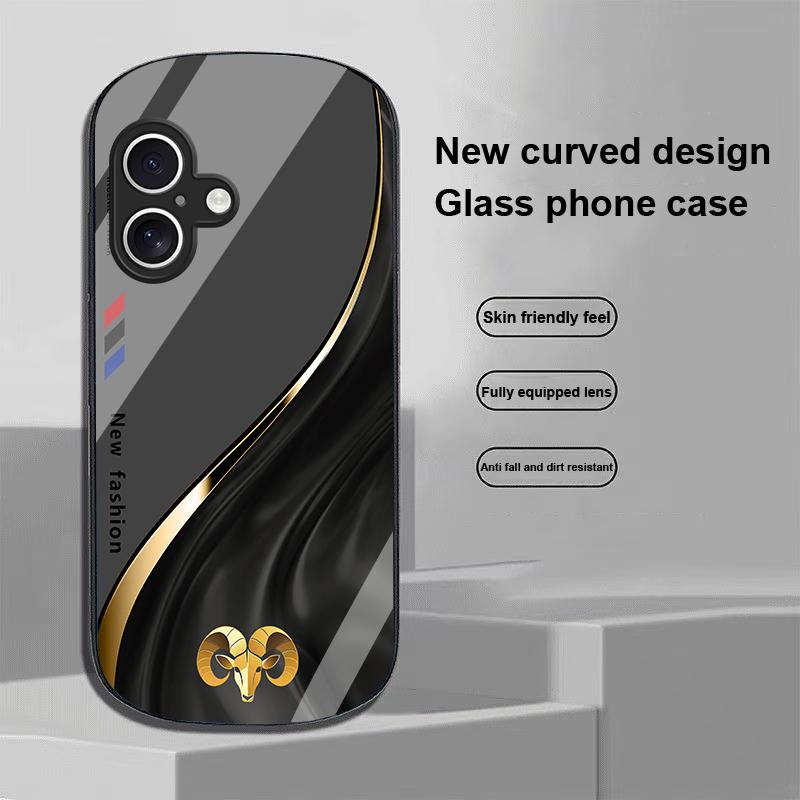 Переливающийся узор для Apple iPhone 16 11 13 15 14 Pro Max 12 Mini 7 8 Plus XR X XS Чехол для телефона из закаленного стекла эллиптической формы