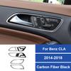 4PCS Real Carbon Fiber For Mercedes Benz CLA C117 2014-2018 Car Door Handle Panel Decoration Sticker Car Interior Accessories